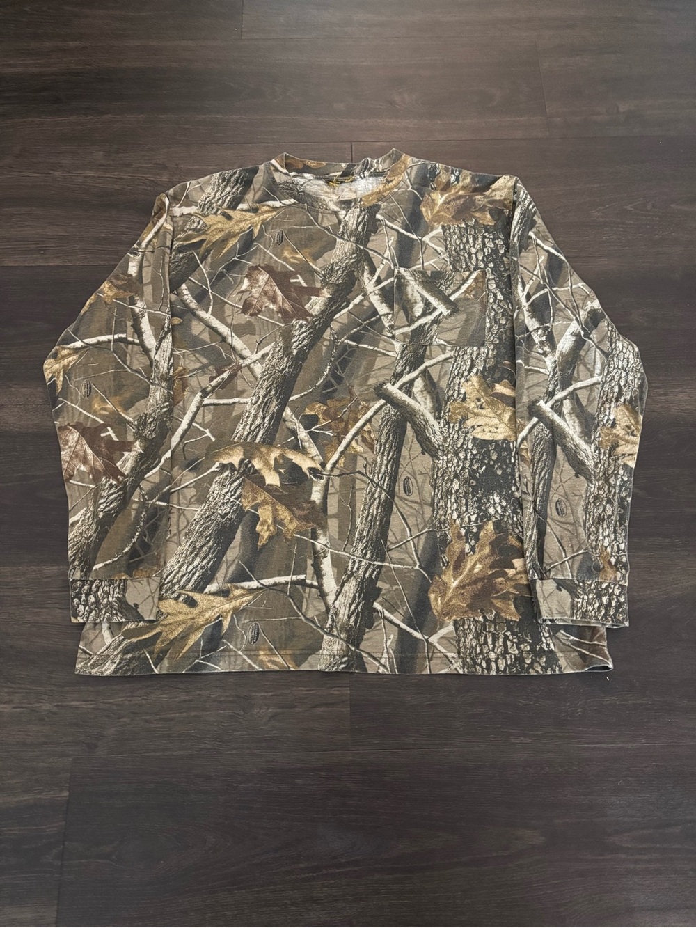 Vintage Realtree Camo Pocket T Shirt Mens Long Sleeve Y2K Camouflage